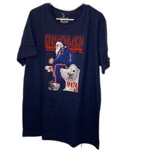 Three In New England Football T-shirt Dark Blue Men Size Large NWOT
